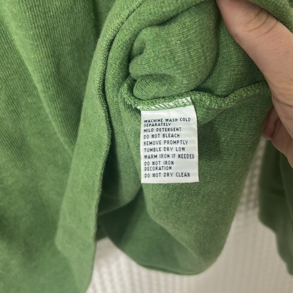 Polo Ralph Lauren Men's Green 100% Cotton Quarter Zip Long Sleeve Sweater XL - Picture 4 of 6